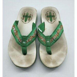 Vintage Skechers Y2K‎ Women's Thong Sandals Flip Flops Surf Green Design Size 8
